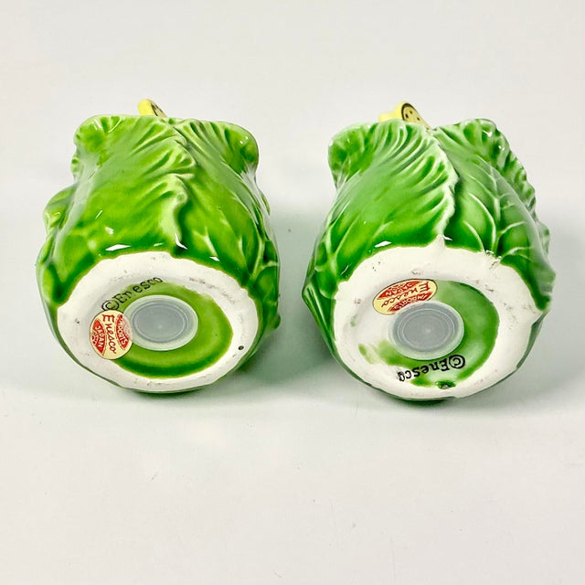 1970s Vintage Boho Chic Hollywood Regency Lettuce Leaf Salt & Pepper Shakers - A Pair. For Sale - Image 11 of 11