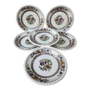 1960s Villeroy Boch Chinoiserie Dessert Plates -Set of 6