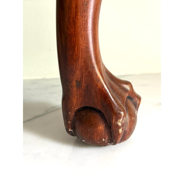 Vintage Thornton White Charleston South Carolina Chippendale Style Carved Mahogany Footstool 18.25"h X17"x15" For Sale - Image 13 of 18