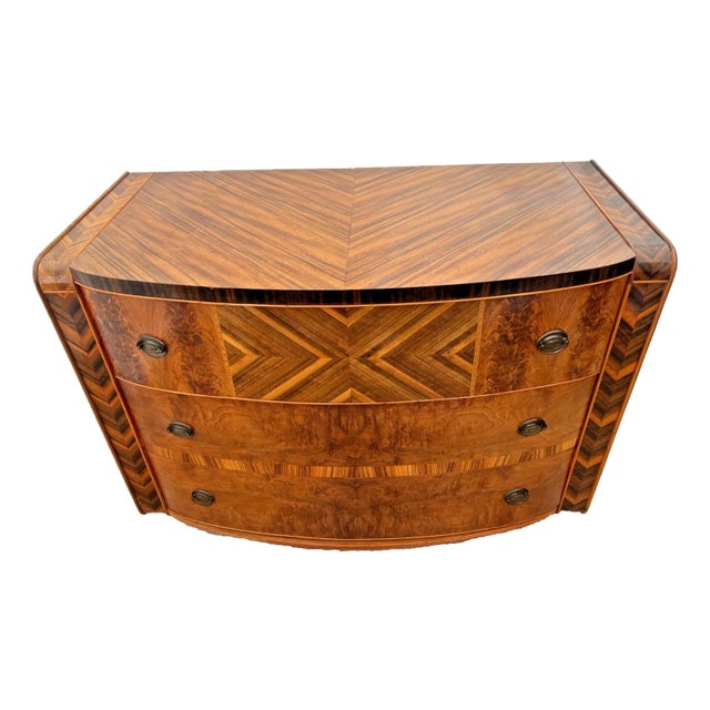 Antique Art Deco Buffet Large Sideboard Server Chest Three Dovetail Drawers For Sale