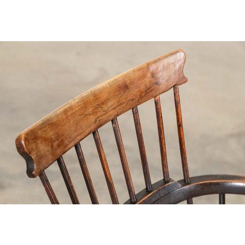 19th Century English Vernacular Yew & Fruitwood Stick Back Windsor Chair, 1800s For Sale - Image 11 of 15