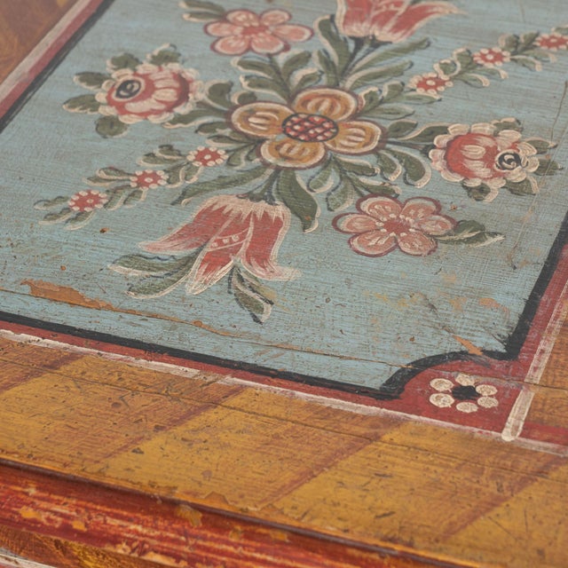 19th Century Original Hand Painted Large Pine Chest of Three Drawers From Hungary For Sale - Image 6 of 16