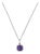 1.47ctw Amethyst Diamond Halo Pendant Necklace 18k White Gold 16.25" Cable Chain For Sale