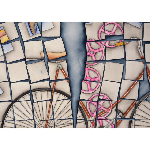 "La Birula de Nenuca" The Bicycle of Nenuca - Original Watercolor Painting. Contemporary surrealist painting by Marco...