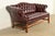 Hancock & Moore Hancock and Moore Style Vintage Chippendale Tufted Oxblood Leather Camelback Chesterfield Sofa, Circa 1980s For Sale - Image 4 of 14