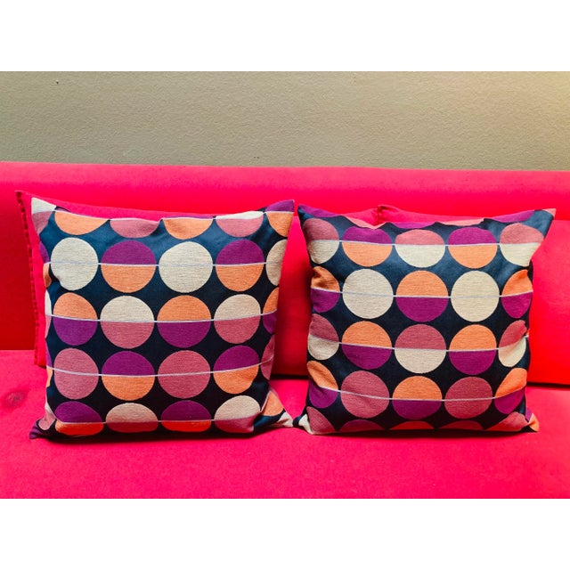 2000 - 2009 2000s Polka Dot Square Pillows - a Pair For Sale - Image 5 of 5