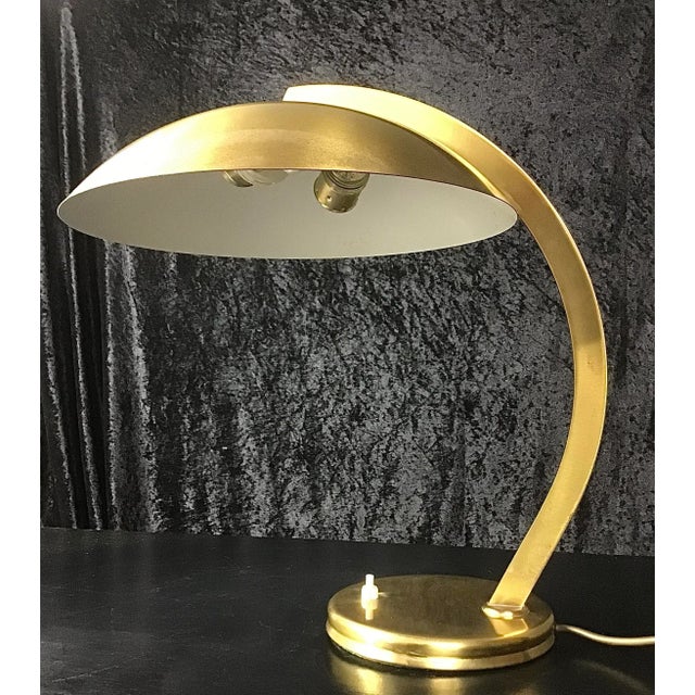 Gold Vintage Brass Desk Lamp by Egon Hillebrand for Hillebrand Lighting For Sale - Image 8 of 18