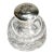 Beautiful Large Antique English Edwardian Sterling Silver Cut Crystal Hobnail Paperweight Desk Inkwell Home Decor For Sale