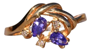 The One Drop: Tanzanite and Natural Diamond Ring in Yellow Gold