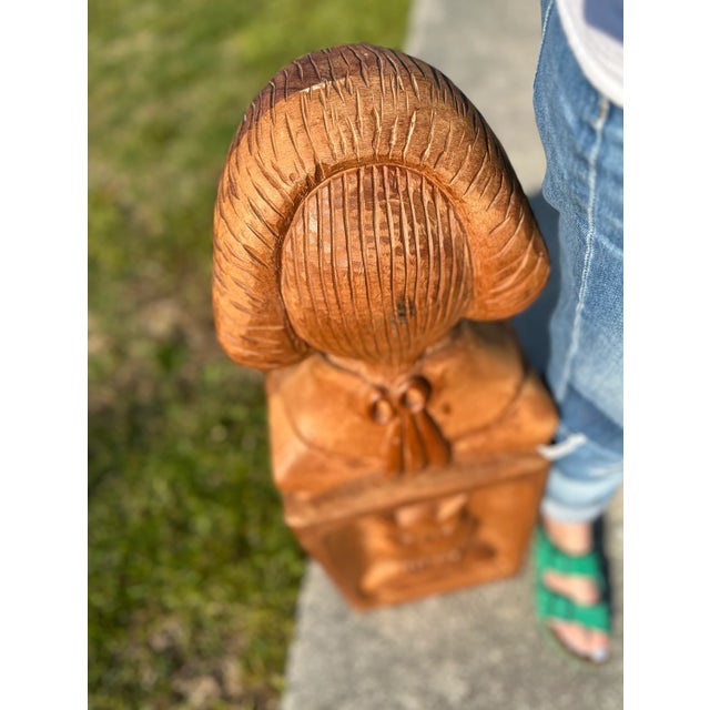 Vintage Carved Wooden Bust of what appears to be Thomas Jefferson above his Rotunda of the University of Virginia. The...