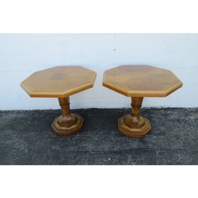 Weiman Mid Century Modern Octagon Pair of Side End Tables For Sale - Image 13 of 13