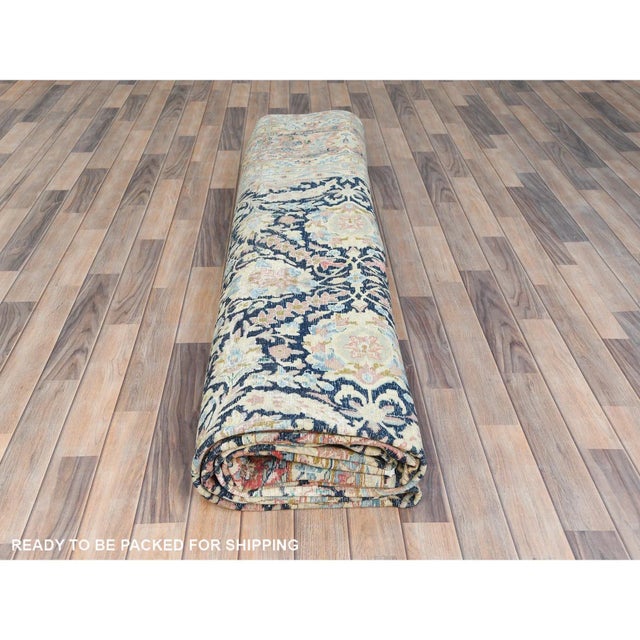 1940 Blue Antique Persian Kerman Rug For Sale - Image 11 of 12