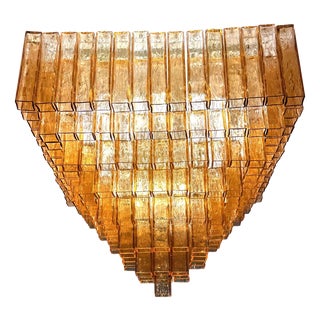Venetian Amber-Rosè Murano Glass Flush Mount by Simoeng for Simoeng For Sale