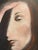 Vintage 1979 Signed Oil Portrait | Moody Chiaroscuro Woman With Auburn Hair | Framed Mid-Century Style Wall Art For Sale - Image 4 of 7