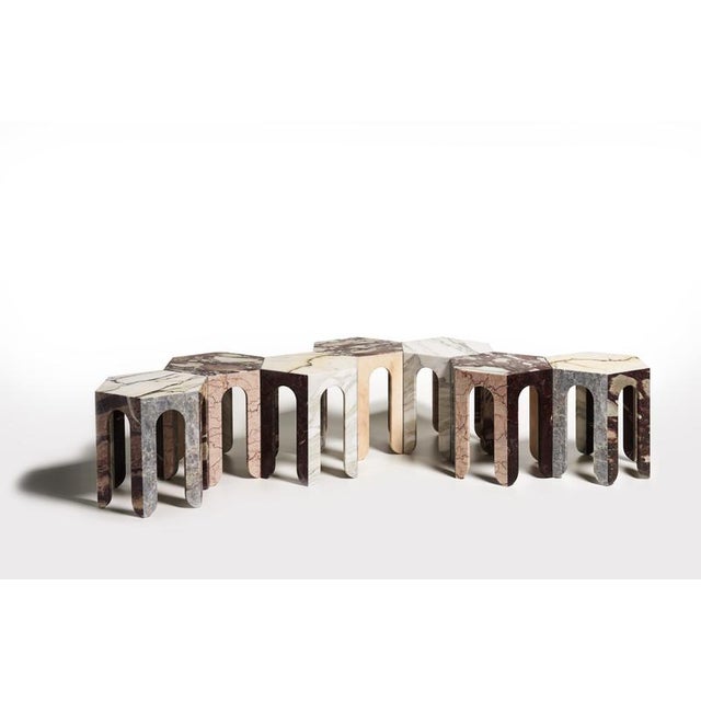 Stone Sesto TSCF Hexagonal Coffee Table in Various Marbles by Bufalini Marmi For Sale - Image 7 of 9