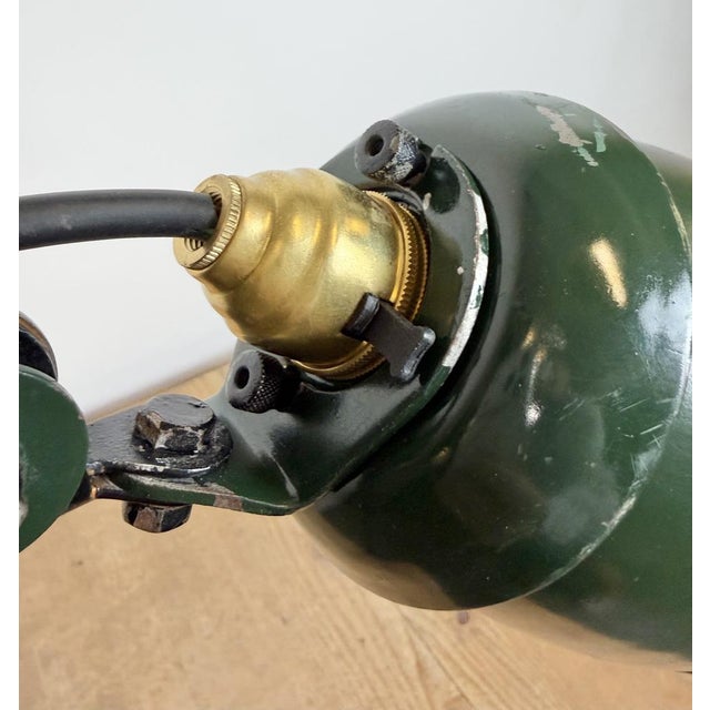 Industrial Green Enamel Adjustable Table Lamp, 1960s For Sale - Image 15 of 18
