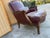 Wood Vintage Italian Leather Lounge Chair & Ottoman by Chateau D’Ax For Sale - Image 7 of 12