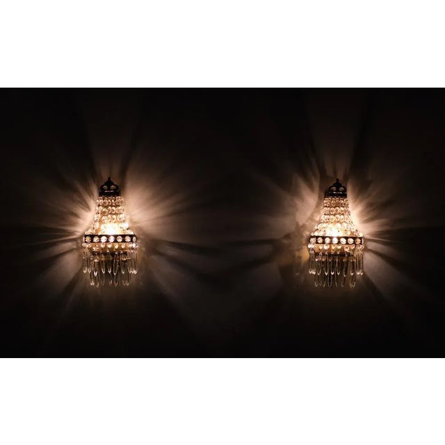 1950s Chrystal Wall Lights, France, 1958, Set of 2 For Sale - Image 5 of 9