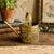 English Vintage Embossed Brass Floral Watering Can With Roses For Sale - Image 3 of 11