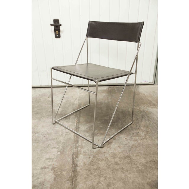 1960s Minimalist X Line Chairs attributed to Niels Jorgen Haugesen for Hybodan, 1960s, Set of 3 For Sale - Image 5 of 18