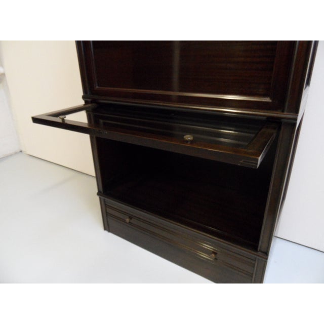 Maroon Vintage Mahogany Stackable Bookcase with Bar, 1960s For Sale - Image 8 of 12