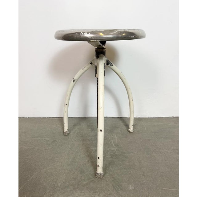 Vintage Industrial Iron Stool, 1960s For Sale - Image 4 of 16