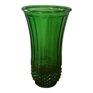 Vintage Hoosier Glass/Hour Glass Diamond Cut & Ribbed Vase