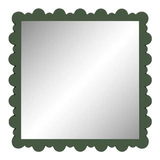 Fleur Home Garden District Valmont Square Mirror in Duck Green, 49x49 For Sale