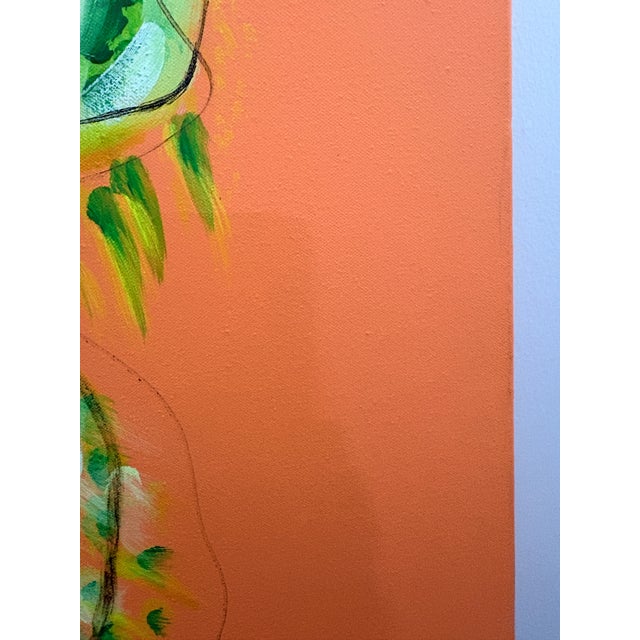 Michelle Zastawny Signed Original Abstract Botanical Painting on Canvas For Sale - Image 9 of 17
