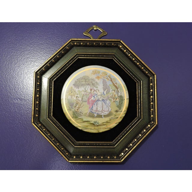 Vintage 60's Sungott Art Studios New York Hand Painted Porcelain Framed