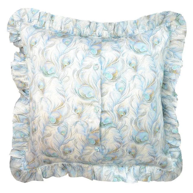 Silk Ruffle Cushion Made With Liberty Fabric Florentine's Journey For Sale - Image 4 of 6