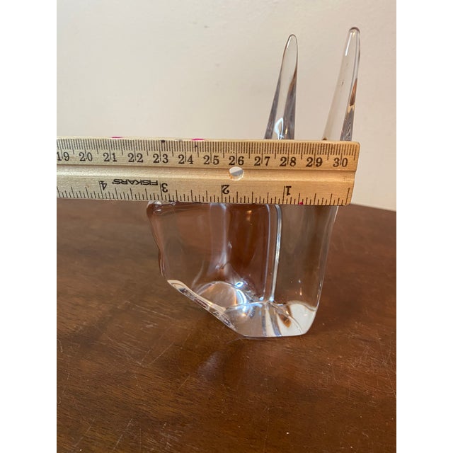 Vintage Daum France Signed Crystal Figurine Doberman Bull Head Paperweight For Sale - Image 12 of 13