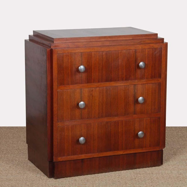 Art Deco Walnut Chest of Drawers, France, 1930s-1940s For Sale - Image 6 of 6