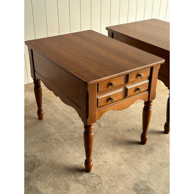 Vintage Mersman Scalloped Maple End Tables, Pair For Sale - Image 9 of 17