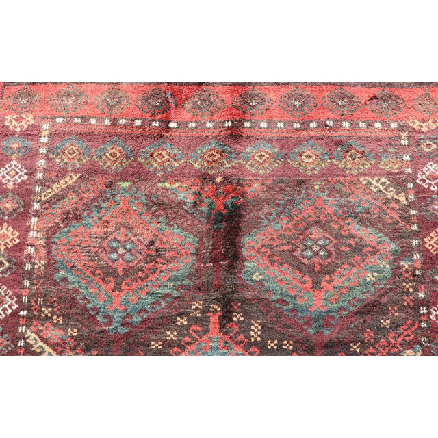 Green Antique Baluch Tribal Rug With All-Over Geometric in Colorful Design and Motifs 4'6 X 9'10 For Sale - Image 8 of 12