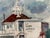 Nautical Marie Guella Signed Original Watercolor Painting Lighthouse Harbor Nautical Scene For Sale - Image 3 of 8