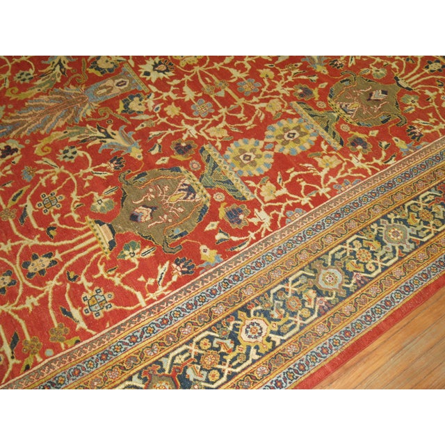Persian Zabihi Collection Rich Antique Ziegler Sultanabad Oversize Rug - 12'1" x 20'6" For Sale - Image 3 of 12