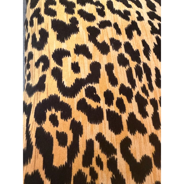 Hollywood Regency Leopard Print Pillow With New Insert For Sale - Image 3 of 7