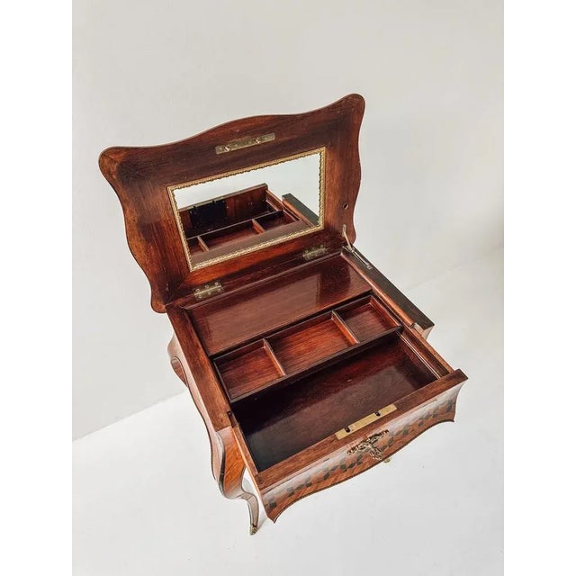Louis XV / Louis-Philippe Marquetry Vanity Table, 1850-1900 For Sale - Image 5 of 18