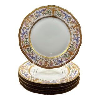 Antique French Le Rosey Dinner Plates, 1890, Set of 5 For Sale