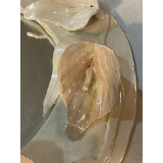 Vintage Calla Lily Ceramic Mirror For Sale - Image 9 of 12