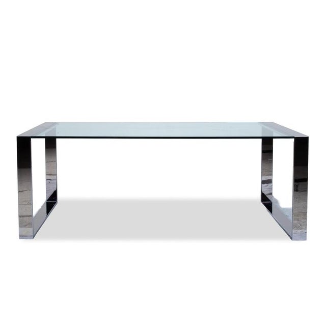 Swing Dining Table and Chairs in Leather and Glass from Tonon, Set of 7 For Sale - Image 15 of 18