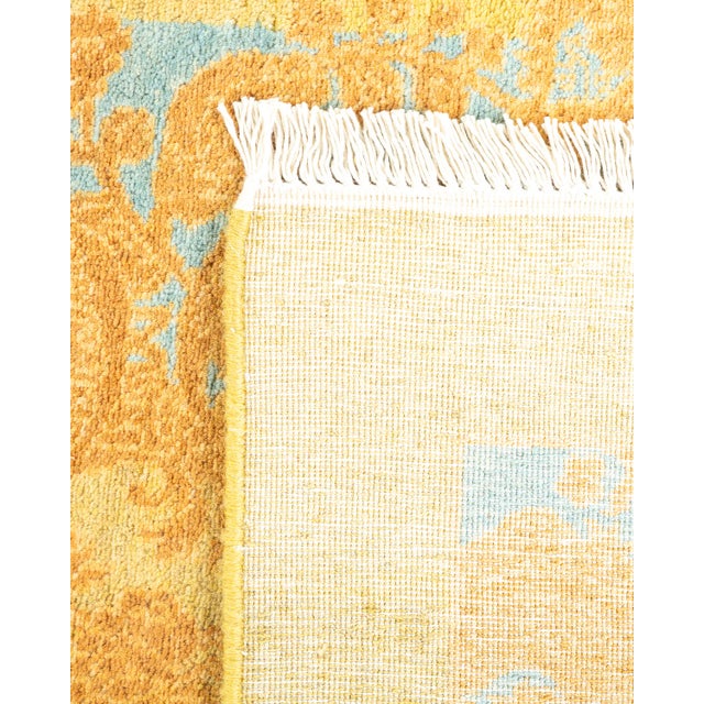 2000 - 2009 Mogul, One-of-a-Kind Hand-Knotted Area Rug - Green, 4' 1" x 6' 3" For Sale - Image 5 of 8