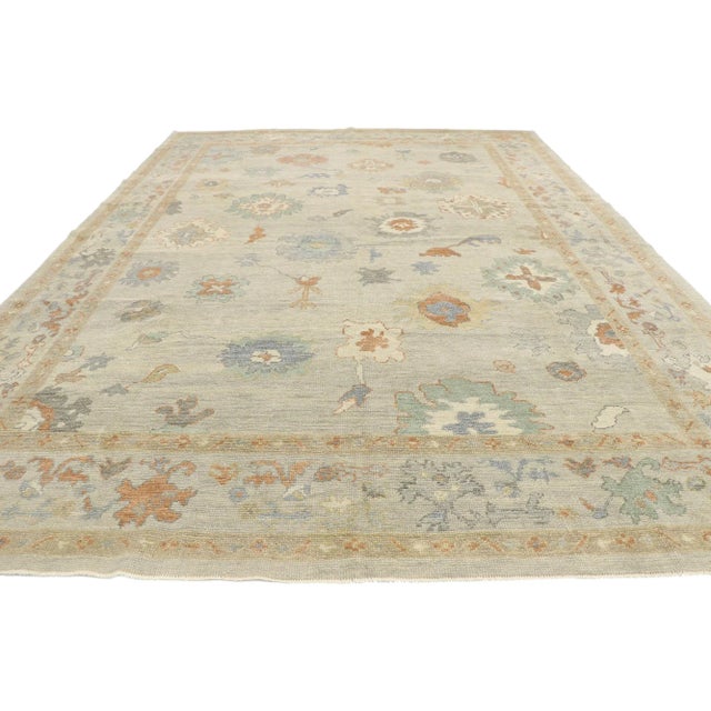 Contemporary Neutral Earth-Tone Turkish Oushak Rug, 09'11 X 12'06 For Sale - Image 3 of 8
