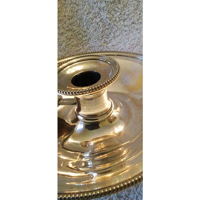 Silver Antique Elkington Silver Plate Chamberstick / Candle Holder With Snuffer Made in England For Sale - Image 8 of 9