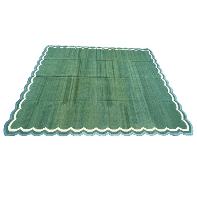 Cotton Scalloped Edge Reversible Rug. Scalloping runs all four sides. 10'x16' (Ten Scallops on 10' Side and Sixteen...