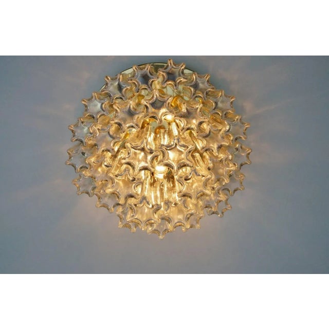 1960s Large Brass Chandeliers from Limburg Glashütte, 1960s, Set of 2 For Sale - Image 5 of 9