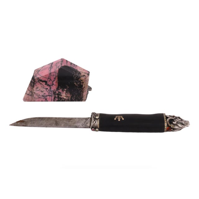 American Late 20th Century American Silver Diamond Ruby Letter Opener For Sale - Image 3 of 9