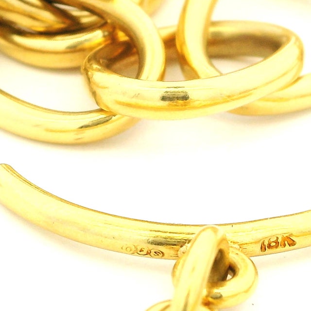 Vintage Italian 18k Gold Modernist Open Link Necklace For Sale - Image 10 of 10