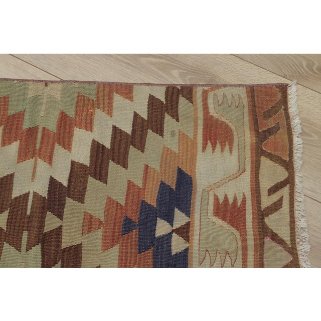1970s Southwestern Brown Hand Knotted Kilim For Sale - Image 10 of 13